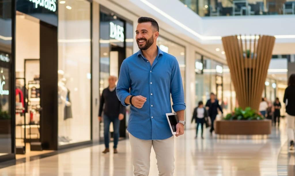 Promotor en un centro comercial